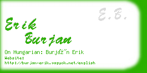 erik burjan business card